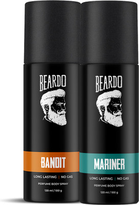 BEARDO Bandit Perfume and Mariner Perfume Body Spray Combo Long Lasting (Pack of 2) (2 Items in the set)