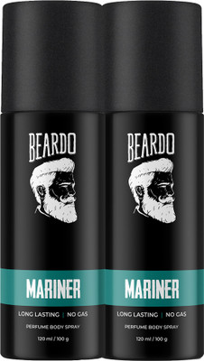 BEARDO Mariner Perfume Body Spray No Gas Long Lasting 120ml Combo (Pack of 2) (2 Items in the set)