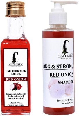 Callesta Long and Strong - Hair Care Kit - Ultimate Growth Therapy - Onion Hair Oil and Shampoo - Pack of 2(2 Items in the set)