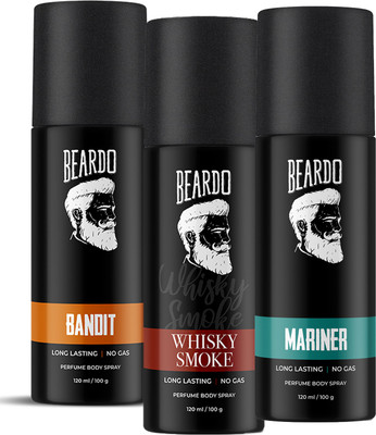 BEARDO Bandit Perfume With Whisky Smoke and Mariner Perfume Body Spray Combo (3 Items in the set)