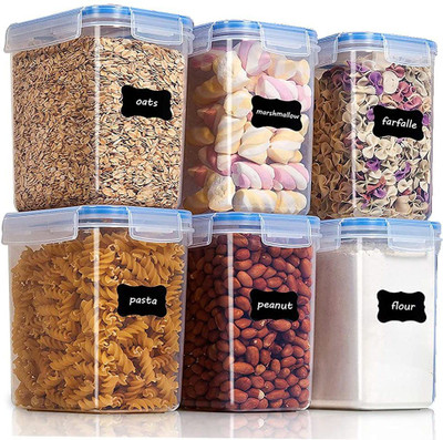 ENTITY Plastic Fridge Container  - 1300 ml(Pack of 6, White)