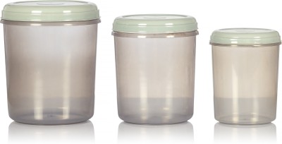 Me Plast Plastic Storage Container Set for kitchen - 5000 ml, 7000 ml, 10000 ml Plastic Grocery Container(Pack of 3, Grey)