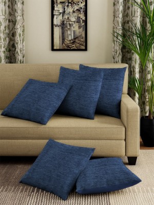 ROMEE Chenille Cushions Cover(Pack of 5, 40 cm*40 cm, Blue)