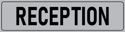 WallDesign Reception Sign Board 14 in x 5.5 in For Hotel Resort Home Stay 5mm Thick Silver Emergency Sign