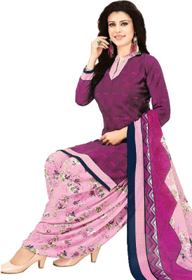 Samah Crepe Floral Print, Printed, Geometric Print Salwar Suit Material