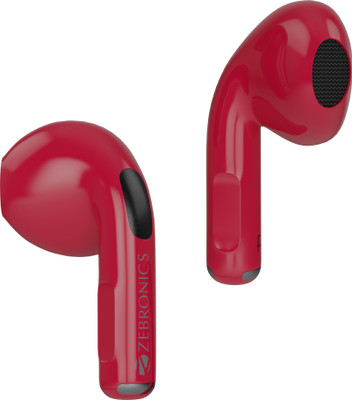 ZEBRONICS ZEB-SOUND BOMB 3 TWS earbuds with Bluetooth v5.2, up to 12H backup Bluetooth(Red, True Wireless)