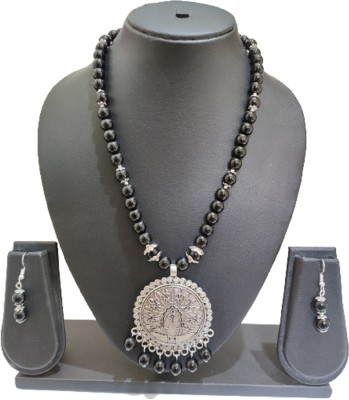 Haryali Oxidised Silver, Glass Black, Silver Jewellery Set(Pack of 1)