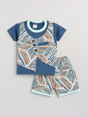 TINY BINY Baby Boys & Baby Girls Party(Festive) T-shirt Shorts(Blue)