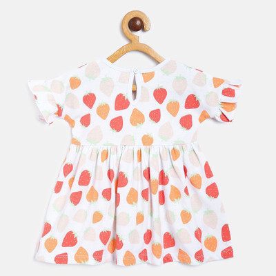 MINI KLUB Baby Girls Midi/Knee Length Casual Dress(Multicolor, Short Sleeve)