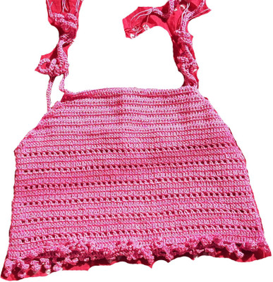 My Little Princess Girls Casual Cotton Blend Crop Top(Pink, Pack of 1)