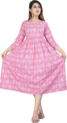 AARTI FASHION Anarkali Gown(Pink)
