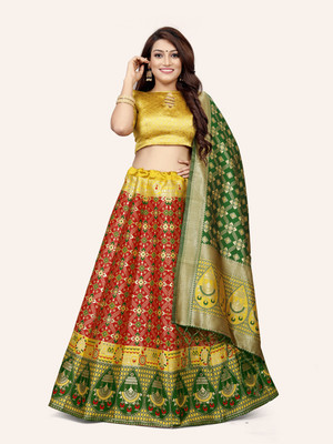 DISHWA Self Design Semi Stitched Lehenga Choli(Multicolor)