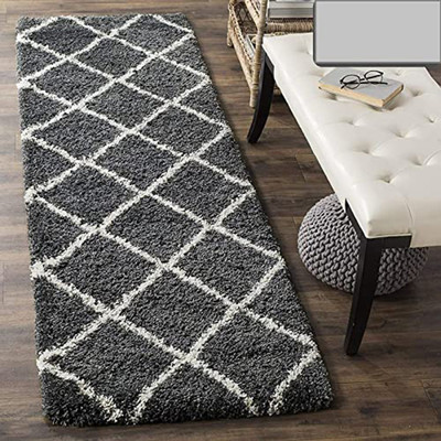 Narmis Polyester Floor Mat(Black, Grey, Large)