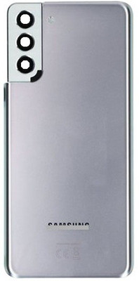 Sandreezz Samsung S21 Plus / SM-G996 (with Camera Lens) (with Proper Logo) (Glass) Back Panel(Phantom Silver)