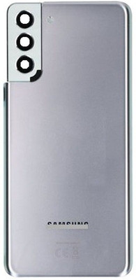 Sandreezz Samsung Galaxy S21 / SM-G991 (with Camera Lens) (with Proper Logo) (Glass) Back Panel(Phantom Silver)