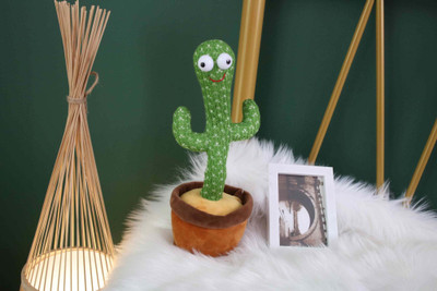 play run ™Dancing Cactus Repeat What You Say Usb Electronic Plush Toy For Kids Funny(Green)
