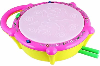 Just97 Flash 3D Flash Drums Toys for Kids with Lights & Musical, Good Quality Plastic(Pink)