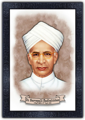 Poster N Frames Poster And Frame Dr. Sarvepalli Radhakrishnan Wall Painting | For Study Room Digital Reprint 14 inch x 10 inch Painting(With Frame)