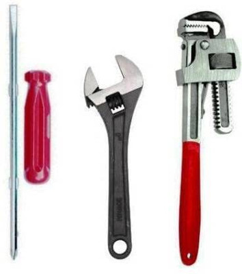 JMD Tools Adjustable Spanner and Pipe Wrench Screwdriver Set Pack of 3 Tool Kits Set Power & Hand Tool Kit(3 Tools)