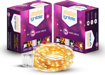 ignitate 50 LEDs 5 m Yellow Steady String Rice Lights(Pack of 1)