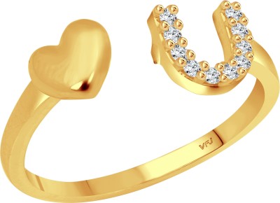 VIGHNAHARTA Vighnaharta Gold Plated Alloy adjustable I love you Ring for Women and Girls Alloy, Brass Cubic Zirconia Gold Plated Ring