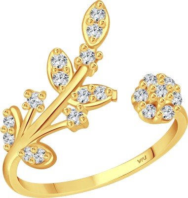 VIGHNAHARTA Vighnaharta Gold Plated Alloy adjustable floral Ring for Women and Girls Alloy, Brass Cubic Zirconia Gold Plated Ring