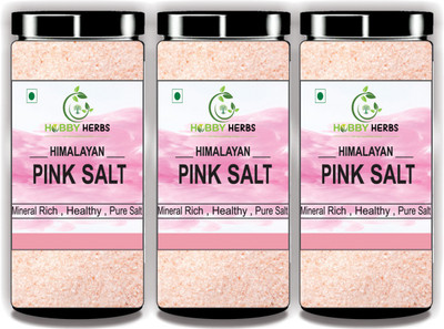 Hobby Herbs Himalayan Pink Salt 750gm ( 3 x 250gm ) (Sendha Namak) | Rock Salt Himalayan Pink Salt(750 g, Pack of 3)