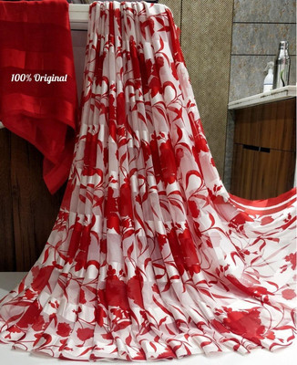 Sitanjali Printed Bollywood Georgette Saree(Red)