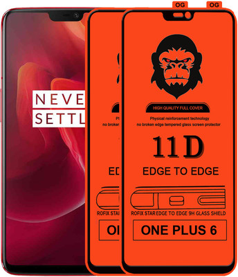 Rofix star Edge To Edge Tempered Glass for OnePlus 6(Pack of 2)