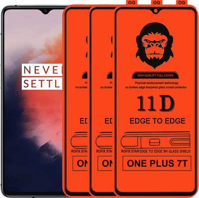 Rofix star Edge To Edge Tempered Glass for ONE PLUS 7T(Pack of 3)