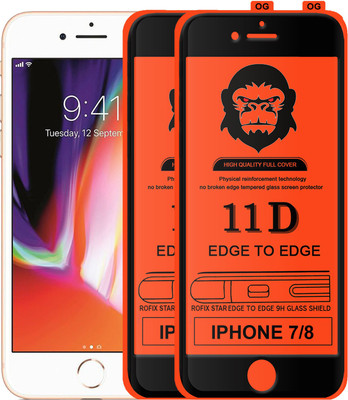 Rofix star Edge To Edge Tempered Glass for Apple iPhone 7(Pack of 2)