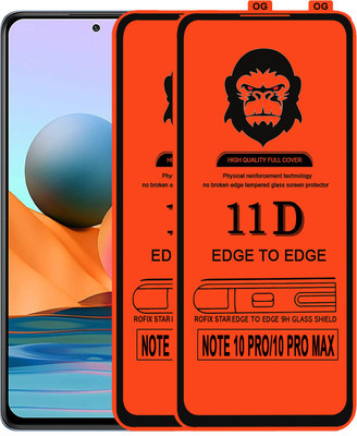 Rofix star Edge To Edge Tempered Glass for REDMI NOTE 10 PRO MAX(Pack of 2)