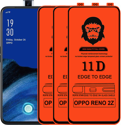 Rofix star Edge To Edge Tempered Glass for OPPO Reno 2z(Pack of 3)