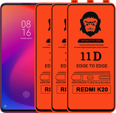 Rofix star Edge To Edge Tempered Glass for Mi K20(Pack of 3)