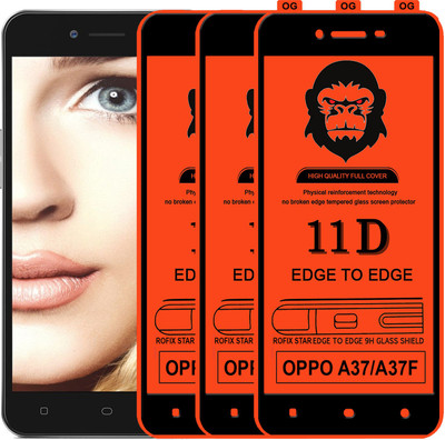 Rofix star Edge To Edge Tempered Glass for Oppo A37f(Pack of 3)