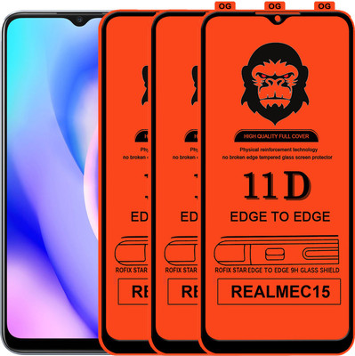 Rofix star Edge To Edge Tempered Glass for REALME C15(Pack of 3)