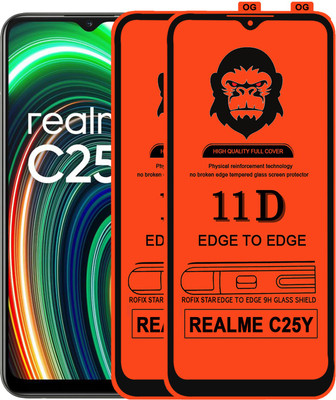 Rofix star Edge To Edge Tempered Glass for REALME C25Y(Pack of 2)