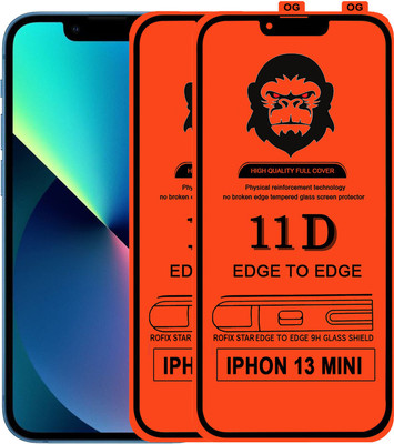 Rofix star Edge To Edge Tempered Glass for APPLE IPHONE 13 MINI(Pack of 2)