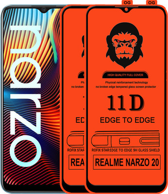 Rofix star Edge To Edge Tempered Glass for REALME NARZO 20(Pack of 2)