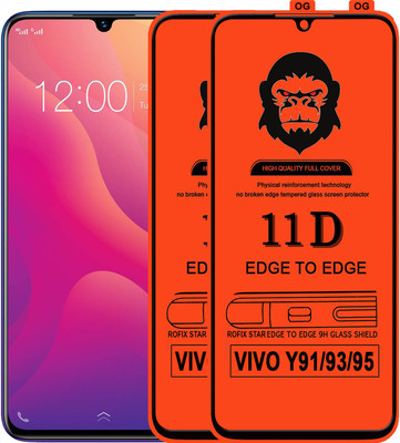 Rofix star Edge To Edge Tempered Glass for VIVO Y91(Pack of 2)