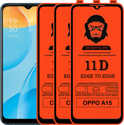 Rofix star Edge To Edge Tempered Glass for OPPO A15(Pack of 3)