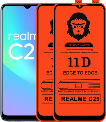 Rofix star Edge To Edge Tempered Glass for REALME C25(Pack of 2)