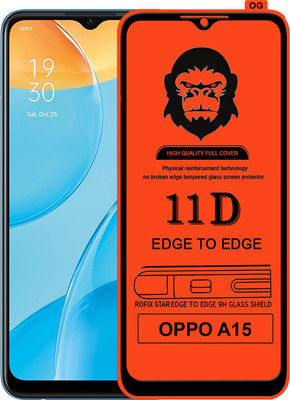 Rofix star Edge To Edge Tempered Glass for OPPO A15(Pack of 1)