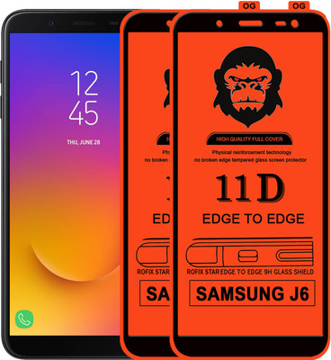 Rofix star Edge To Edge Tempered Glass for Samsung Galaxy J6(Pack of 2)