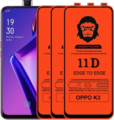 Rofix star Edge To Edge Tempered Glass for OPPO K3(Pack of 3)