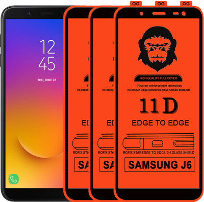 Rofix star Edge To Edge Tempered Glass for Samsung Galaxy J6(Pack of 3)