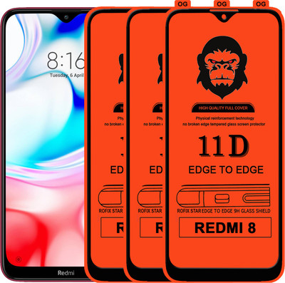 Rofix star Edge To Edge Tempered Glass for REDMI 8(Pack of 3)