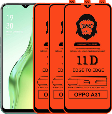 Rofix star Edge To Edge Tempered Glass for OPPO A31(Pack of 3)
