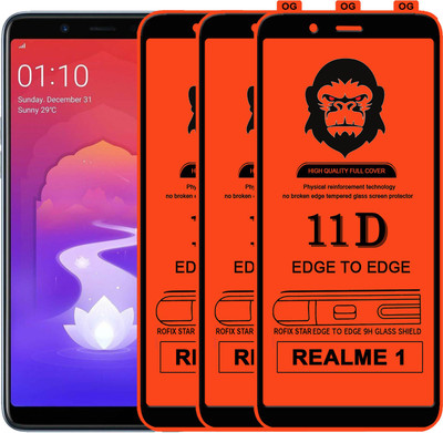 Rofix star Edge To Edge Tempered Glass for OPPO Realme 1(Pack of 3)