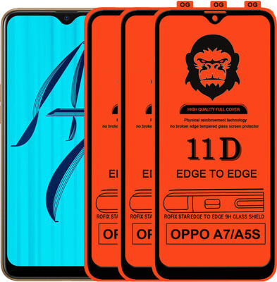 Rofix star Edge To Edge Tempered Glass for OPPO A5S(Pack of 3)